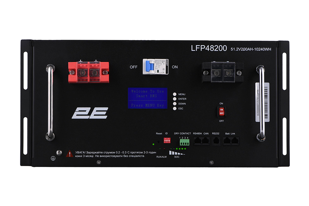 Акумуляторна батарея 2E LFP48, 48В, 200А•год, 19" LCD 16S